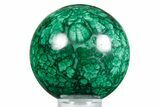 Flowery Polished Malachite Sphere - DR Congo #348895-1